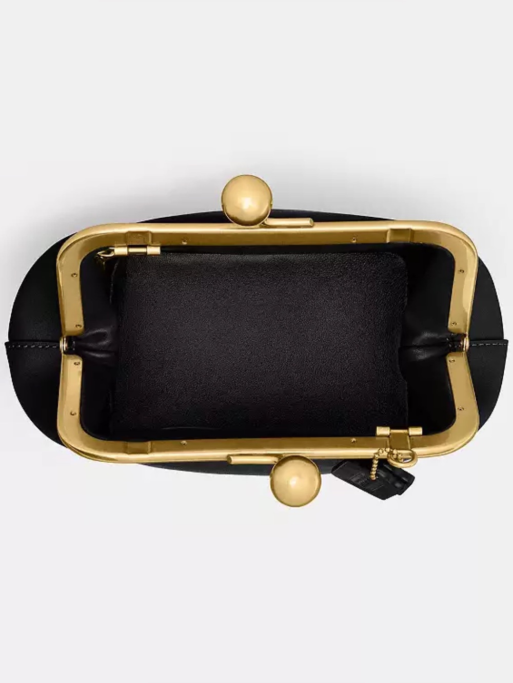 Coach Kisslock Frame Bag 16 V2 w/ 2 Straps Brass/Black Glovetanned Leather NWT - Picture 9 of 15